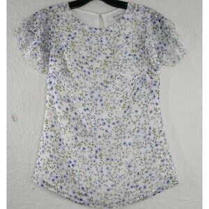 EVER NEW Melbourne Tasmin Blouse Frill Short Sleeve Size 0 NWOT Floral
